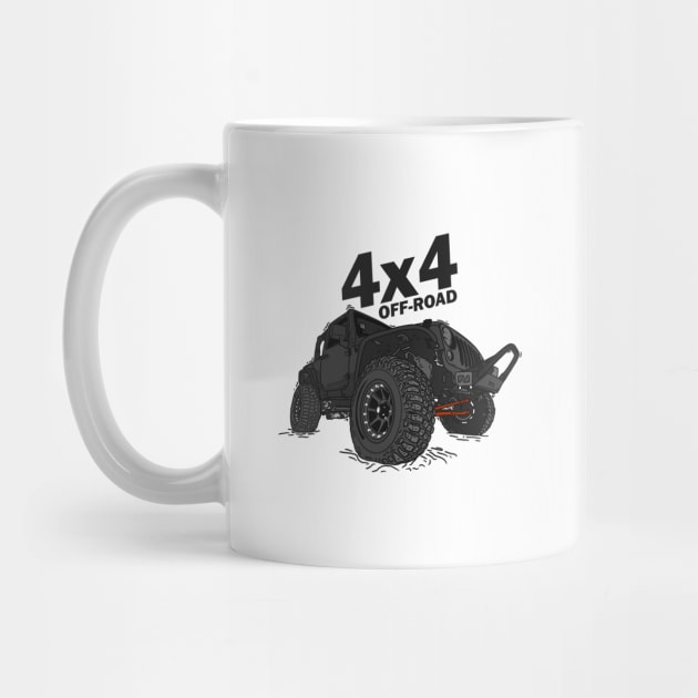 4x4 Off Road Jeep Black by 4x4 Sketch